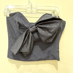 Tube top with ribbon and smocking trim